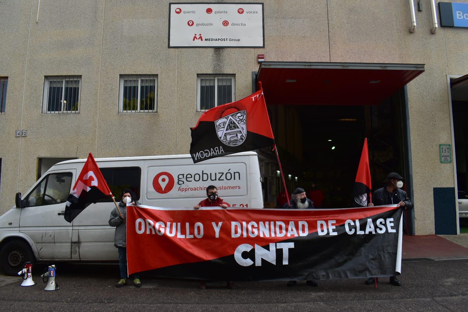 Acto informativo de CNT Zaragoza en apoyo a la Huelga en Mediapost