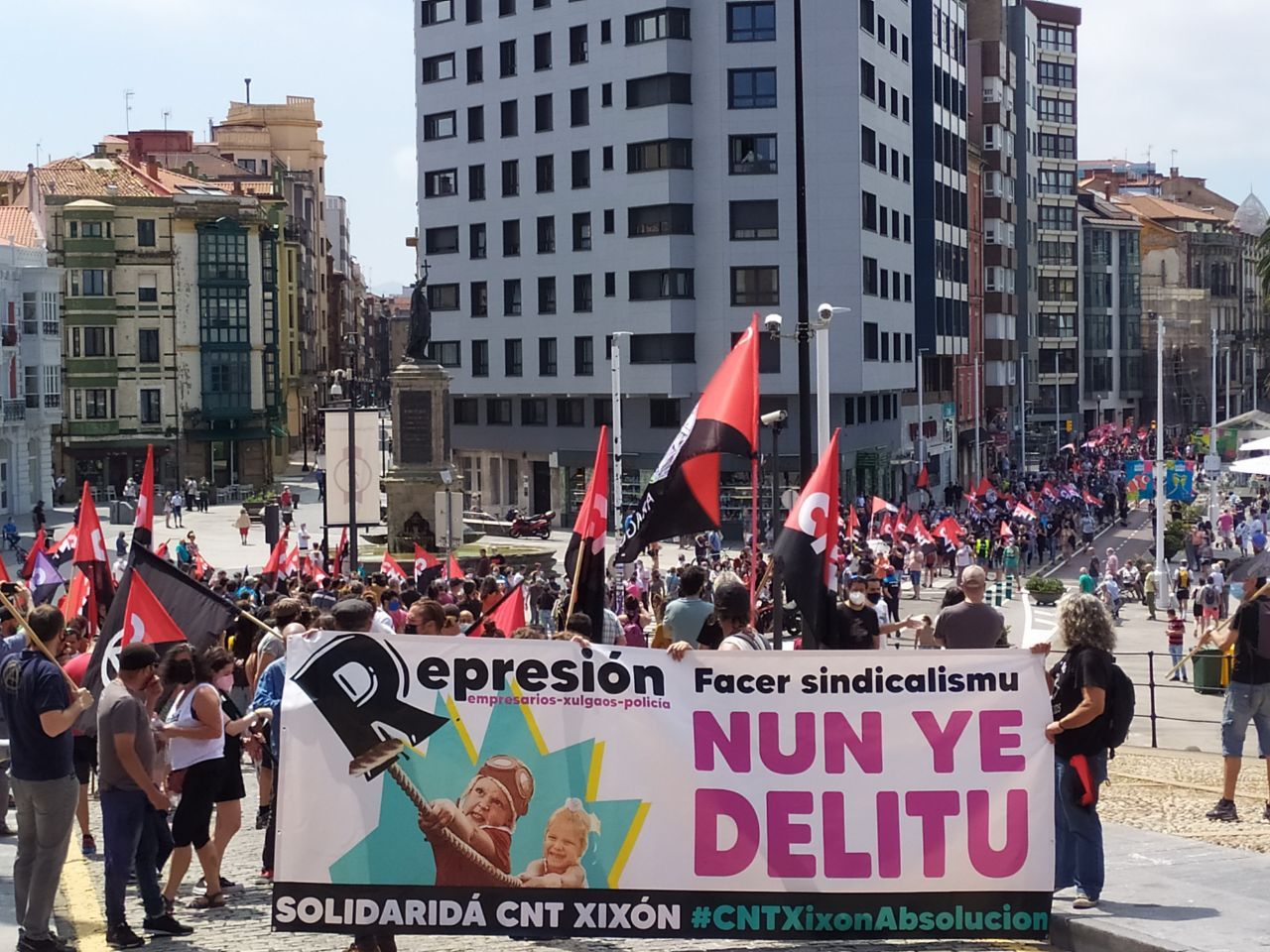 CNT Aragón-Rioja se moviliza en apoyo a los compañeros encausados de Gijón