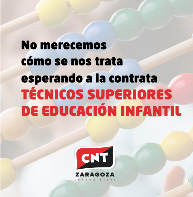 Las Técnicos Superiores de Educación Infantil se concentrarán el 23 de Junio frente a Educación de Aragón exigiendo la publicación de la nueva contrata