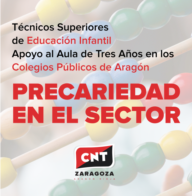 Las Técnicos Superiores de Educación Infantil, Apoyo al Aula de Tres Años en los Colegios Públicos de Aragón exigen el fin de la precariedad del Sector