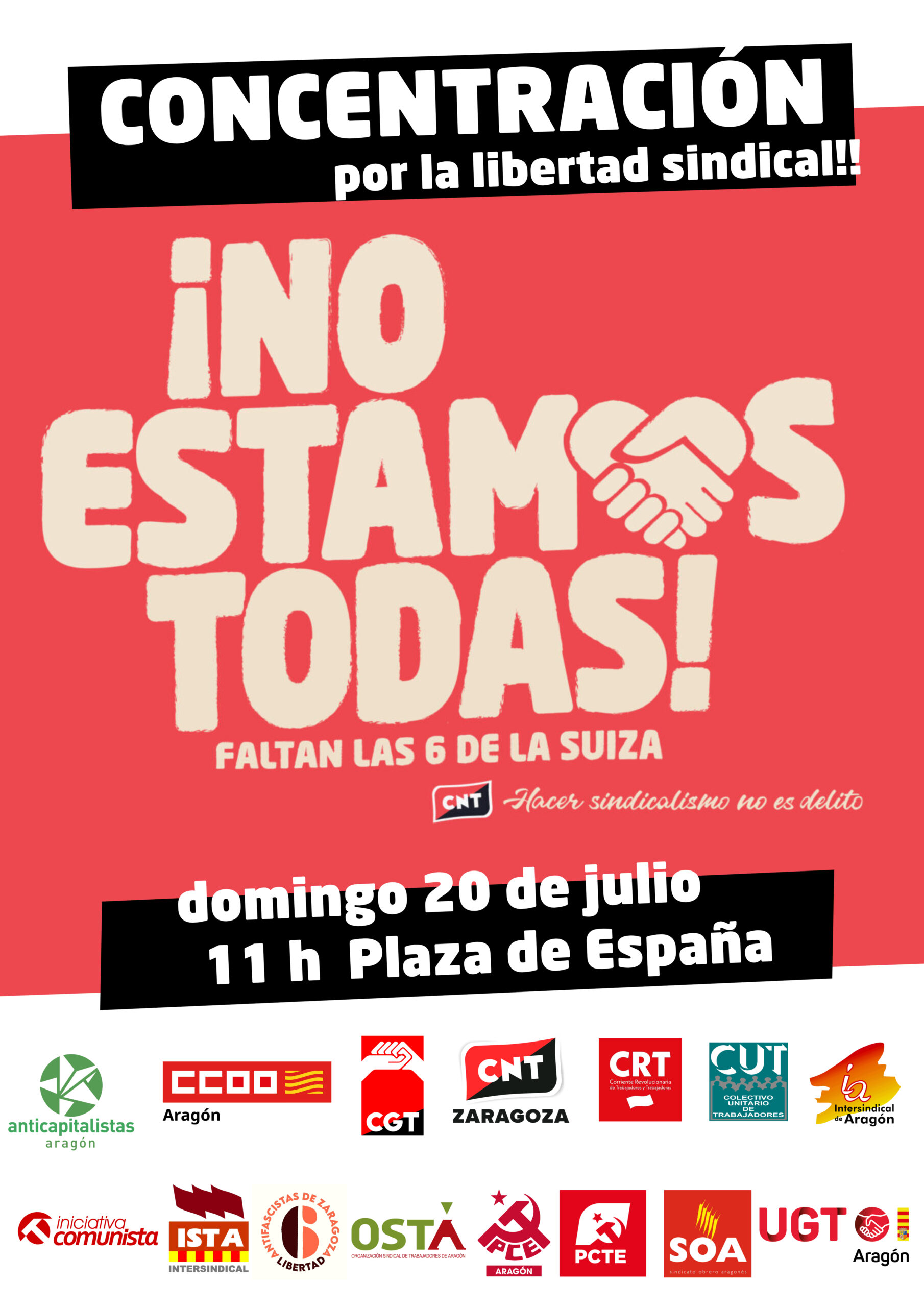 CONCENTRACIÓN 20 JULIO: LIBERTAD 6 DE LA SUIZA