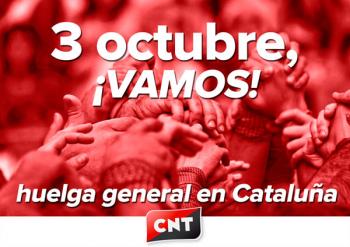 3 de octubre: ¡vamos a la huelga general en Cataluña!