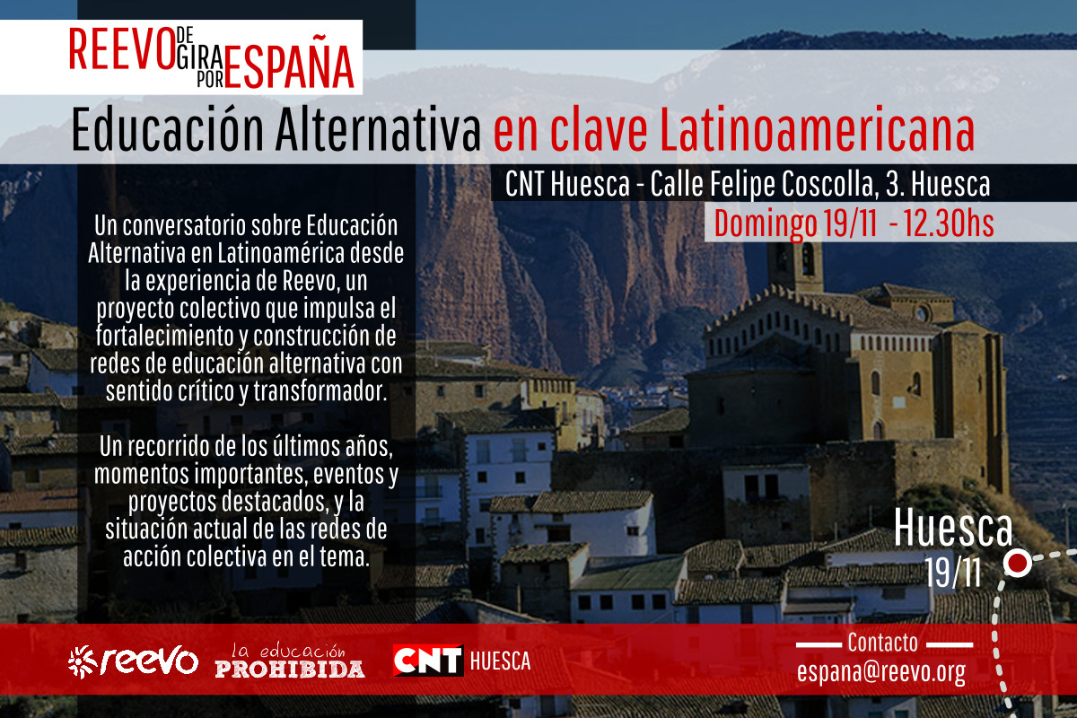 [CNT-Huesca] 19/11/17 a las 12h. Charla: Educación alternativa en clave latinoaamericana